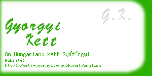 gyorgyi kett business card